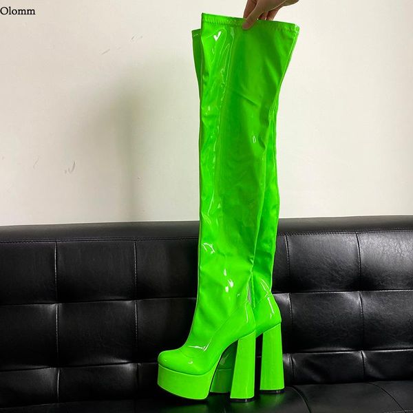 boots olomm women spring platform thigh side zipper hoof heels round toe pretty green red night club shoes plus us size 5-20, Black
boots olomm women spring platform thigh side zipper hoof heels round toe pretty green red night club shoes plus us size 5-20, Black