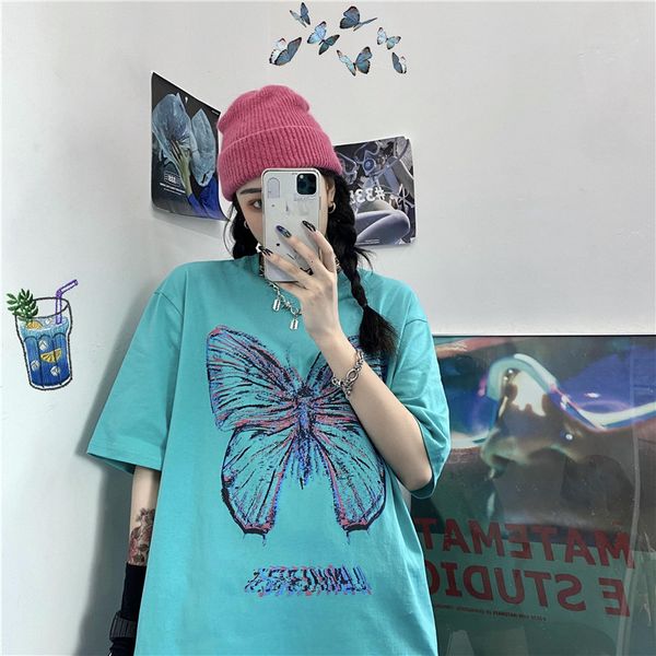2021 new summer women plus size t butterfly print short sleeve shirt punk gothic long tee black t-shirt oversize ke11, White
2021 new summer women plus size t butterfly print short sleeve shirt punk gothic long tee black t-shirt oversize ke11, White