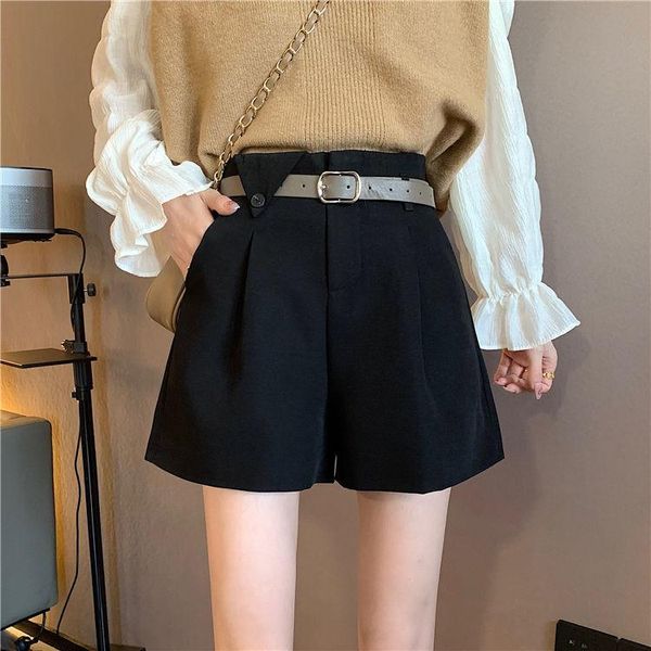 women's shorts women loose high waist solid short autumn winter woolen korean female casual wide leg with belt g294, White;black
women's shorts women loose high waist solid short autumn winter woolen korean female casual wide leg with belt g294, White;black