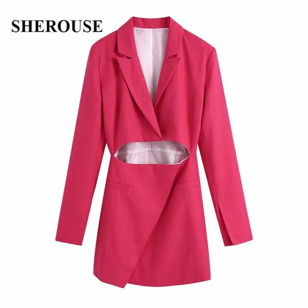 casual dresses sherouse women fashion front hollow out solid blazer style mini dress vintage notched neck long sleeve female robe, Black;gray
casual dresses sherouse women fashion front hollow out solid blazer style mini dress vintage notched neck long sleeve female robe, Black;gray