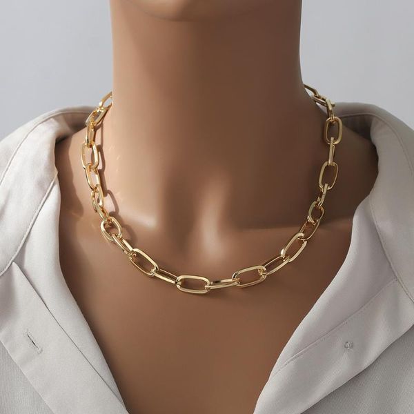 chains korean fashion punk simple paperclip chain necklace for women gold plated thick choker minimalist jewelry gifts, Silver
chains korean fashion punk simple paperclip chain necklace for women gold plated thick choker minimalist jewelry gifts, Silver