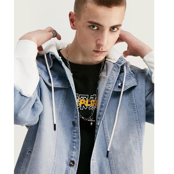 men's jackets ewq / wear tide spring hole vintage denim color block patchwork knitted loose coat male 2021 hooded jacket 9y1550, Black;brown
men's jackets ewq / wear tide spring hole vintage denim color block patchwork knitted loose coat male 2021 hooded jacket 9y1550, Black;brown
