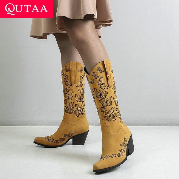 boots qutaa 2022 women knee high solid microfiber heel fashion square toe slip on winter and autumn size 34-43, Black
boots qutaa 2022 women knee high solid microfiber heel fashion square toe slip on winter and autumn size 34-43, Black