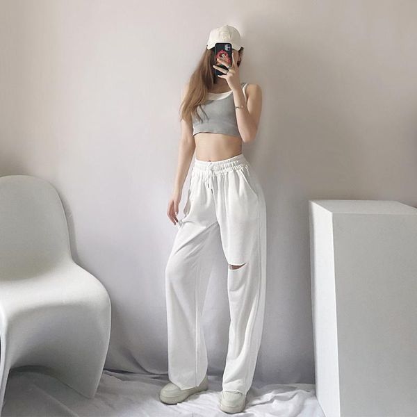 women's pants & capris white sports wide-leg summer thin 2021 high waist drooping casual sweatpants straight ripped mop, Black;white
women's pants & capris white sports wide-leg summer thin 2021 high waist drooping casual sweatpants straight ripped mop, Black;white