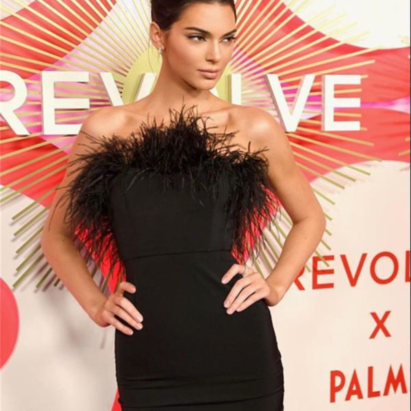 black strapless feather rayon bandage dressed in party dress at night pib7, White
black strapless feather rayon bandage dressed in party dress at night pib7, White