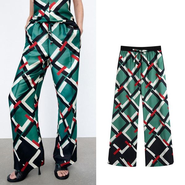 women's pants & capris mrs win geometric print 2021 zar summer green wide leg high waist trouser suits fashion straight home, Black;white
women's pants & capris mrs win geometric print 2021 zar summer green wide leg high waist trouser suits fashion straight home, Black;white