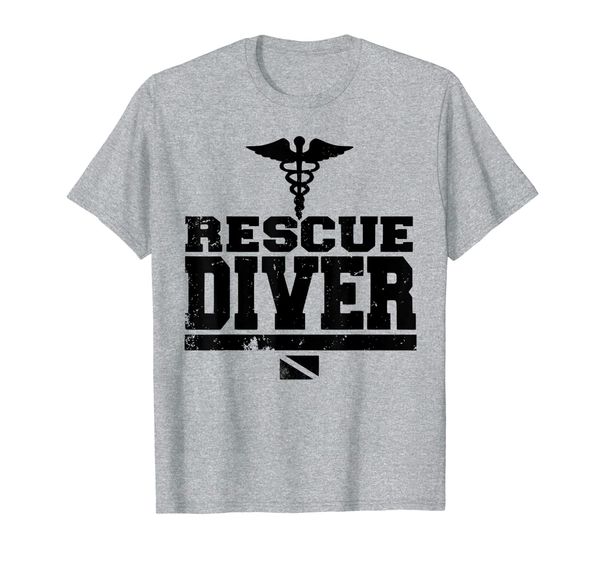 rescue diver t-shirt, White;black