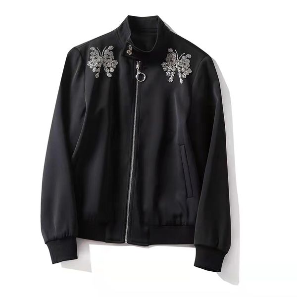 european and american women's clothing winter 2022 new long sleeve heavy nail bead back butterfly fashion coat, Black;brown
european and american women's clothing winter 2022 new long sleeve heavy nail bead back butterfly fashion coat, Black;brown