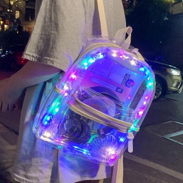 backpack led lights pvc transparent clear harajuku school bag girl boys lumious night outdoor travel
backpack led lights pvc transparent clear harajuku school bag girl boys lumious night outdoor travel