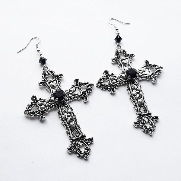 dangle & chandelier goth large detailed cross black drill jewel earrings classical punk jewellery fashion wedding statement women for her gi, Silver
dangle & chandelier goth large detailed cross black drill jewel earrings classical punk jewellery fashion wedding statement women for her gi, Silver