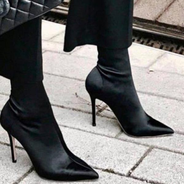 boots women stretch fabric pointed toe sock botas feminina fashion zapatillas mujer elastic shoes high heels scarpe donna, Black
boots women stretch fabric pointed toe sock botas feminina fashion zapatillas mujer elastic shoes high heels scarpe donna, Black