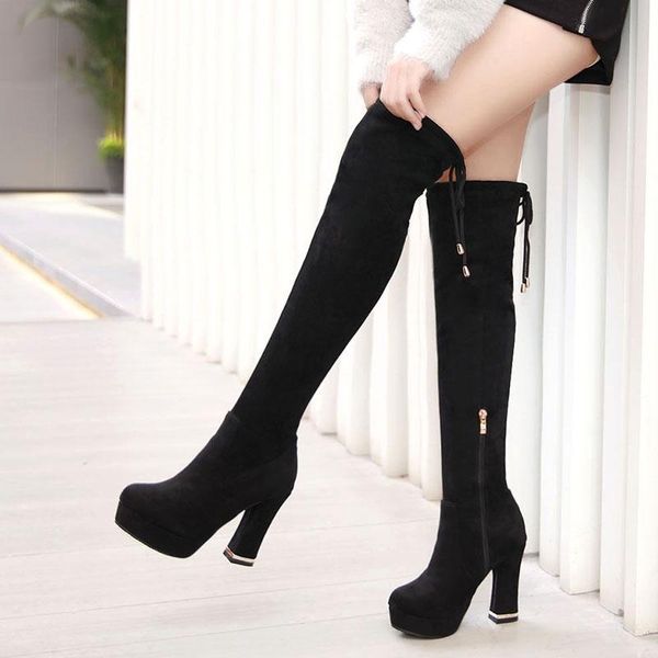 boots size 34-43 2021 over the knee women faux suede thigh high platform stretch slim ladies women's winter, Black
boots size 34-43 2021 over the knee women faux suede thigh high platform stretch slim ladies women's winter, Black
