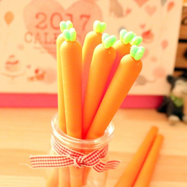 gel pens 36pcs/lot cute carrot pen , 0.5mm black ink for kids writing