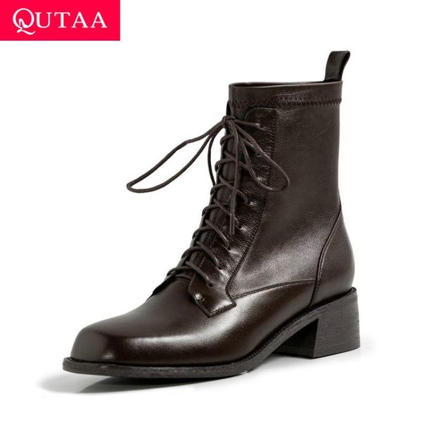 boots qutaa 2021 square toe autumn winter ankle cow leather lace up fashion women shoes heel motorcycle size 34-39, Black
boots qutaa 2021 square toe autumn winter ankle cow leather lace up fashion women shoes heel motorcycle size 34-39, Black