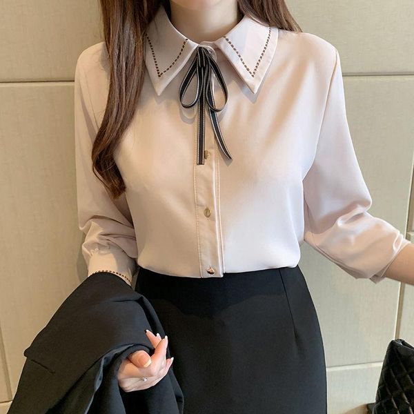 women's blouses & shirts fashion female elegant bow solid casual chiffon shirt office ladies long sleeve blouse summer for women q605, White
women's blouses & shirts fashion female elegant bow solid casual chiffon shirt office ladies long sleeve blouse summer for women q605, White