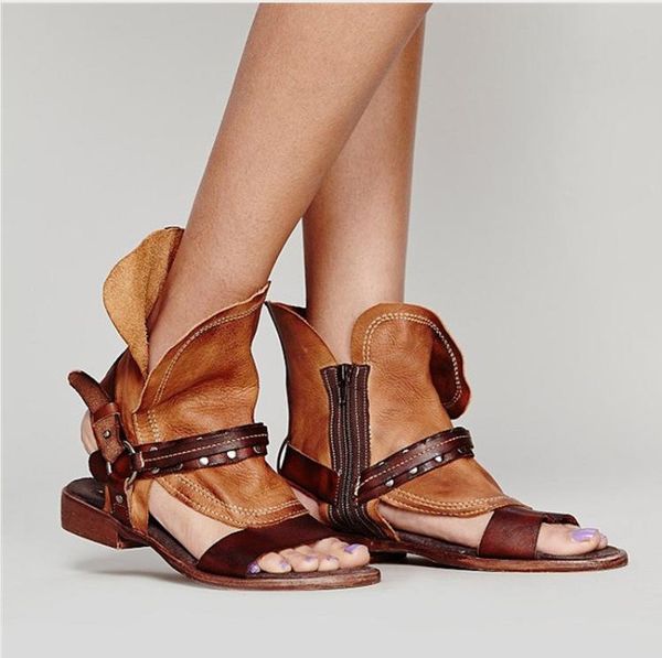 sandals boots roman women's 40-43 large size shoes cold, Black