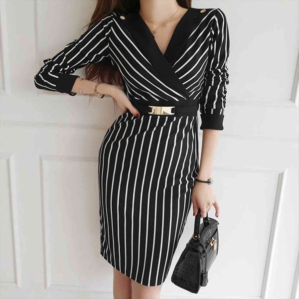 fashion party spring autumn vintage women dress stripe v neck long sleeve bodycon black office lady work business, Black;gray
fashion party spring autumn vintage women dress stripe v neck long sleeve bodycon black office lady work business, Black;gray