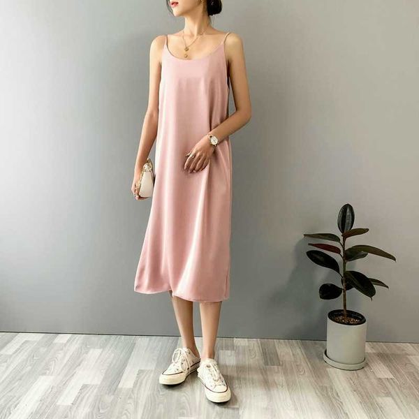 spring summer vintage sleeveless dress female spaghetti satin long woman 210607, Black;gray
spring summer vintage sleeveless dress female spaghetti satin long woman 210607, Black;gray