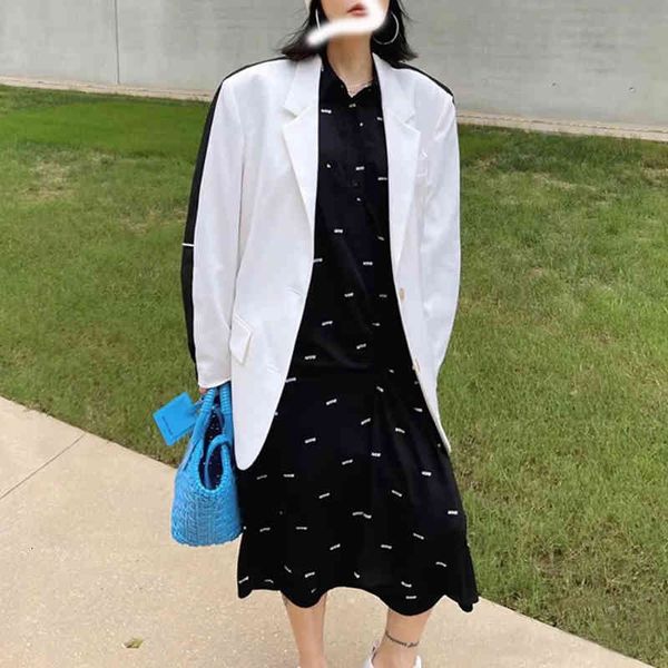 women's suits & blazers twotwinstyle casual patchwork loose blazer female notched long sleeve colorblock korean fashion for women autum, White;black
women's suits & blazers twotwinstyle casual patchwork loose blazer female notched long sleeve colorblock korean fashion for women autum, White;black