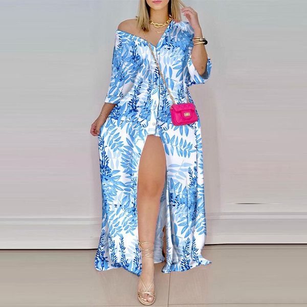 casual dresses floral print women's shirt dress v-neck long sleeve chic striped loose maxi autumn ladies split robe vestido, Black;gray
casual dresses floral print women's shirt dress v-neck long sleeve chic striped loose maxi autumn ladies split robe vestido, Black;gray
