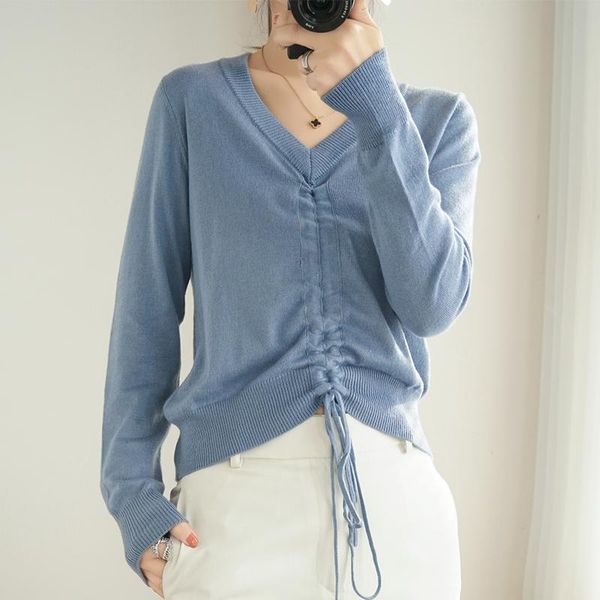 women's sweaters autumn cashmere sweater women v-neck short pullovers lace up solid casual knitted winter female, White;black
women's sweaters autumn cashmere sweater women v-neck short pullovers lace up solid casual knitted winter female, White;black