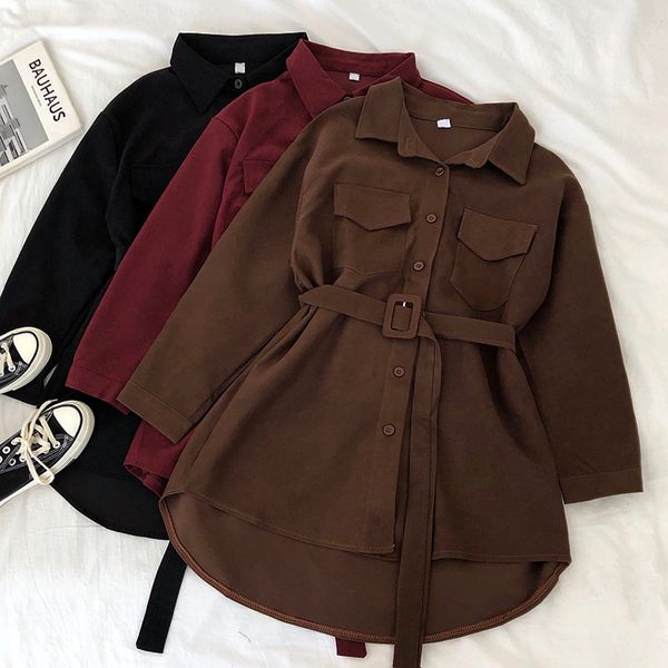 corduroy long sleeve dress women buttons pockets turn-down collar elegant sashes all-match womens vintage harajuku plus size, Black;gray
corduroy long sleeve dress women buttons pockets turn-down collar elegant sashes all-match womens vintage harajuku plus size, Black;gray