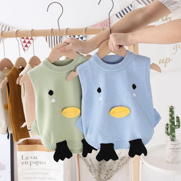 autumn winter boys girls sleeveless sweaters kids cartoon duck vest sweater children's waistcoat outwear for boys girls new 210308, Blue
autumn winter boys girls sleeveless sweaters kids cartoon duck vest sweater children's waistcoat outwear for boys girls new 210308, Blue