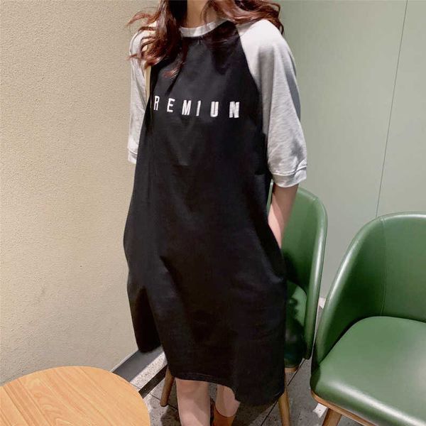 letter print summer t-shirt dress women short sleeve grey black dress casual loose clothes vestidos party dresses 100% cotton 210527, Black;gray
letter print summer t-shirt dress women short sleeve grey black dress casual loose clothes vestidos party dresses 100% cotton 210527, Black;gray