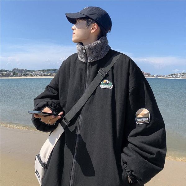 men's jackets winter hong kong style loose, two sides wear plush warm cotton padded clothes and student, Black;brown
men's jackets winter hong kong style loose, two sides wear plush warm cotton padded clothes and student, Black;brown