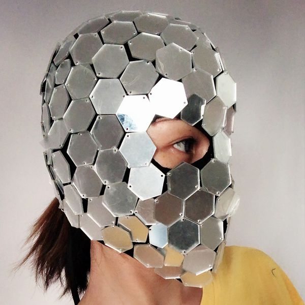 sparkly gogo dancer costume mirror dress mask silver headwear cover cool reflective mirror accessories silver mirror costume, Black;red
sparkly gogo dancer costume mirror dress mask silver headwear cover cool reflective mirror accessories silver mirror costume, Black;red