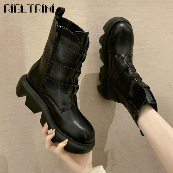 boots ribetrini autumn chunky punk shoes brand fashion platform buckle ankle women stylish casual, Black
boots ribetrini autumn chunky punk shoes brand fashion platform buckle ankle women stylish casual, Black