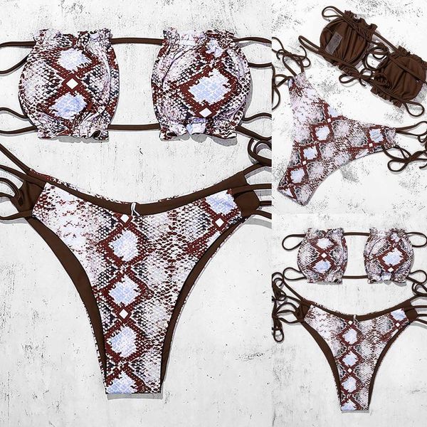 women's swimwear summer women two piece serpentine leopard printed monokini bandage bathing suit push up padded bikini swimsuit, White;black
women's swimwear summer women two piece serpentine leopard printed monokini bandage bathing suit push up padded bikini swimsuit, White;black