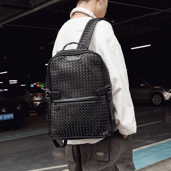 men's leather backpack woven bagpack casual business bag leisure travel bag fashion computer
men's leather backpack woven bagpack casual business bag leisure travel bag fashion computer