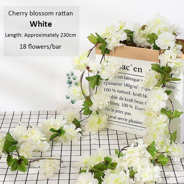 decorative flowers & wreaths 230cm silk sakura cherry blossom vine lvy wedding arch decoration layout home party rattan wall hanging garland
decorative flowers & wreaths 230cm silk sakura cherry blossom vine lvy wedding arch decoration layout home party rattan wall hanging garland
