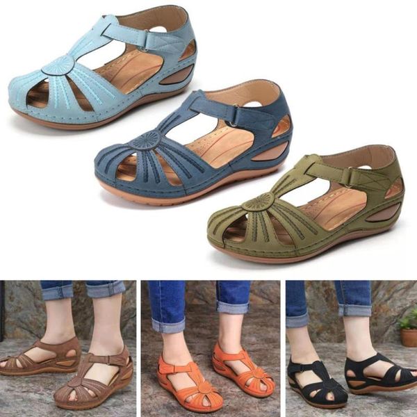 sandals women summer retro hook loop closure hollow beach wedge casual shoes, Black
sandals women summer retro hook loop closure hollow beach wedge casual shoes, Black