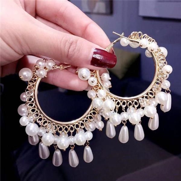 europe and american exaggerated retro luxury big pearl earring long tassel circle earrings elegant silver earring jewelry for women personal
europe and american exaggerated retro luxury big pearl earring long tassel circle earrings elegant silver earring jewelry for women personal