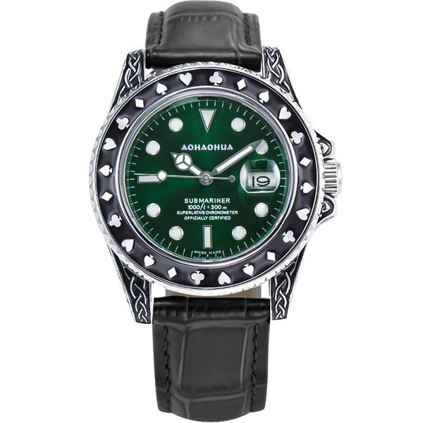 wristwatches luxury water ghost diving automatic mechanical men's watch luminous calendar sapphire men watches poker embossed business, Slivery;brown
wristwatches luxury water ghost diving automatic mechanical men's watch luminous calendar sapphire men watches poker embossed business, Slivery;brown