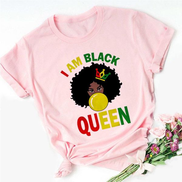 women's t-shirt female t shirt melanin woman tshirt i am a strong queen pink ladies clothes african black girl history month, White
women's t-shirt female t shirt melanin woman tshirt i am a strong queen pink ladies clothes african black girl history month, White