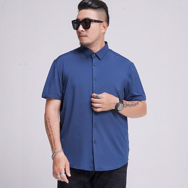 men's casual shirts extra large ice silk short sleeve shirt men's fat plus loose high elastic business camisas, White;black
men's casual shirts extra large ice silk short sleeve shirt men's fat plus loose high elastic business camisas, White;black