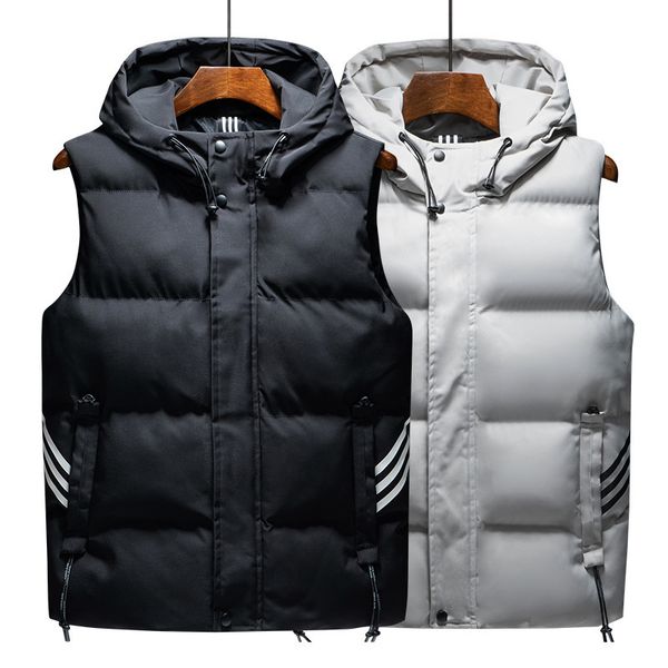 men's autumn and winter vest waistcoat loose fashion collar warm leisure thickened handsome down cotton coat, Black;white
men's autumn and winter vest waistcoat loose fashion collar warm leisure thickened handsome down cotton coat, Black;white