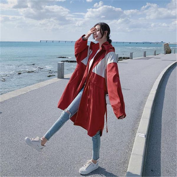 women's trench coats chic coat female 2021 spring autumn women windbreaker hooded outerwear g284, Tan;black
women's trench coats chic coat female 2021 spring autumn women windbreaker hooded outerwear g284, Tan;black