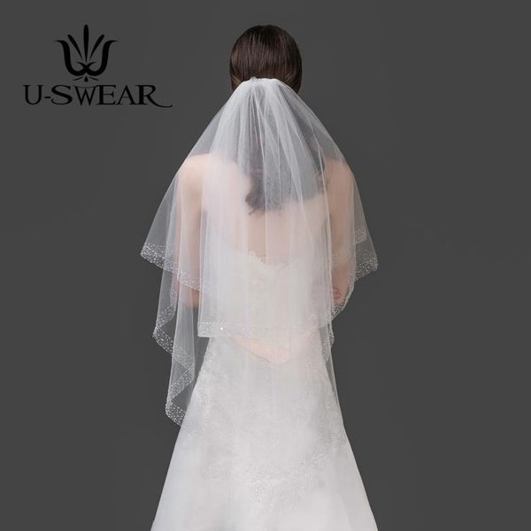 bridal veils u-swear 2021 arrival white women wedding long sequin beaded 2 layers chapel accessories velo de novia, Black
bridal veils u-swear 2021 arrival white women wedding long sequin beaded 2 layers chapel accessories velo de novia, Black