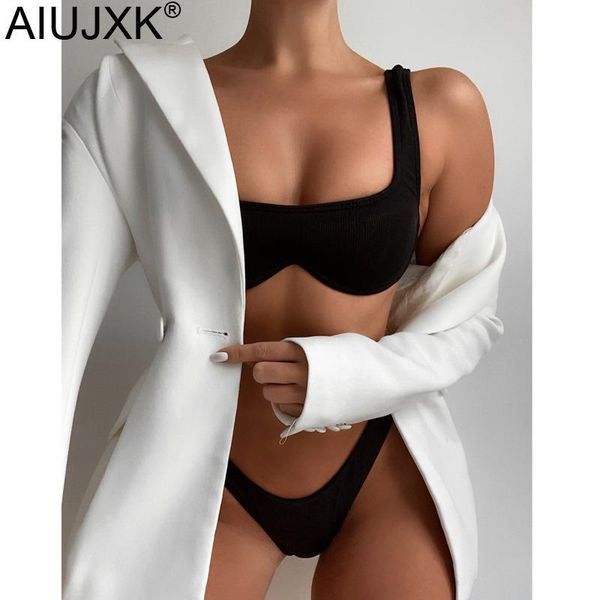 women's swimwear aiujxk arrival 2021 bikini brazilian solid color underwire push up female beach wear black bathing suit, White;black 
women's swimwear aiujxk arrival 2021 bikini brazilian solid color underwire push up female beach wear black bathing suit, White;black