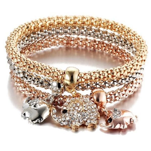 charm bracelets three-color suit elastic elephant animal pendant bracelet women gift jewelry accessories, Golden;silver
charm bracelets three-color suit elastic elephant animal pendant bracelet women gift jewelry accessories, Golden;silver