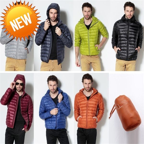 2021 men white duck down jacket new portable hooded coat ultralight winter warm thermal parkas, Black
2021 men white duck down jacket new portable hooded coat ultralight winter warm thermal parkas, Black