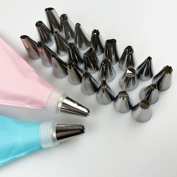 baking & pastry tools 26 pcs silicone bag tips kitchen icing piping cream reusable bags 24 nozzles diy cake decorating
baking & pastry tools 26 pcs silicone bag tips kitchen icing piping cream reusable bags 24 nozzles diy cake decorating