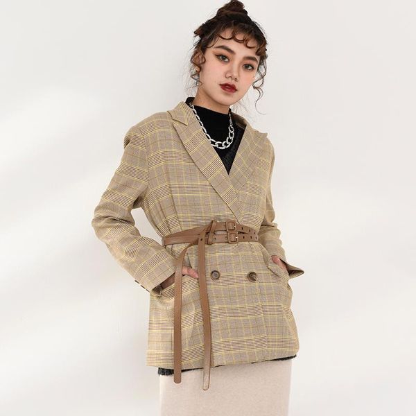 women's suits & blazers belt women plaid temperament blazer lapel long sleeve loose fit jacket fashion tide spring autumn 2021 1r13204, White;black
women's suits & blazers belt women plaid temperament blazer lapel long sleeve loose fit jacket fashion tide spring autumn 2021 1r13204, White;black