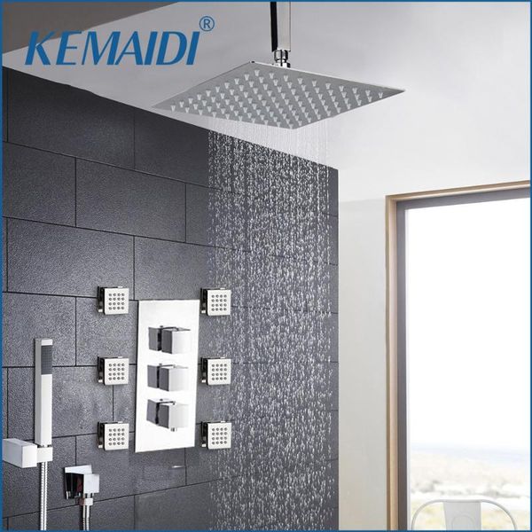 kemaidi ceiling mounted rainfall bathroom chrome shower faucet thermostatic valve mixer tap w/ 6 message jets shower mixer set
kemaidi ceiling mounted rainfall bathroom chrome shower faucet thermostatic valve mixer tap w/ 6 message jets shower mixer set