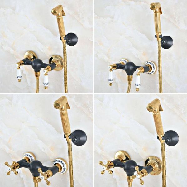 bathroom shower sets black gold color brass wall mounted high pressure hand held head faucet set mixer tap dual handles levers mbf027
bathroom shower sets black gold color brass wall mounted high pressure hand held head faucet set mixer tap dual handles levers mbf027