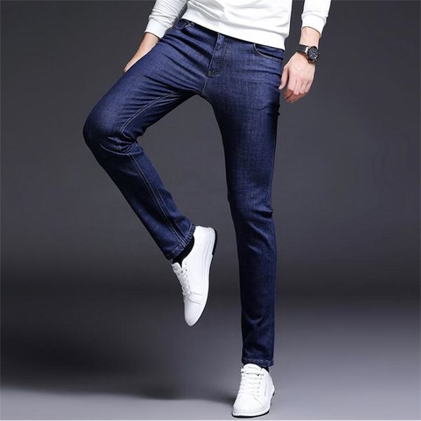stylish fahsion new design stretch men jeans good quality male pants 210317, Blue